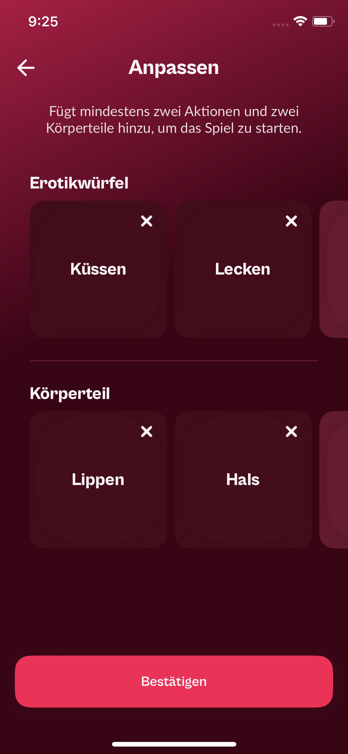 Eigene Aktionen und Körperstellen für persönliche Würfel erstellen