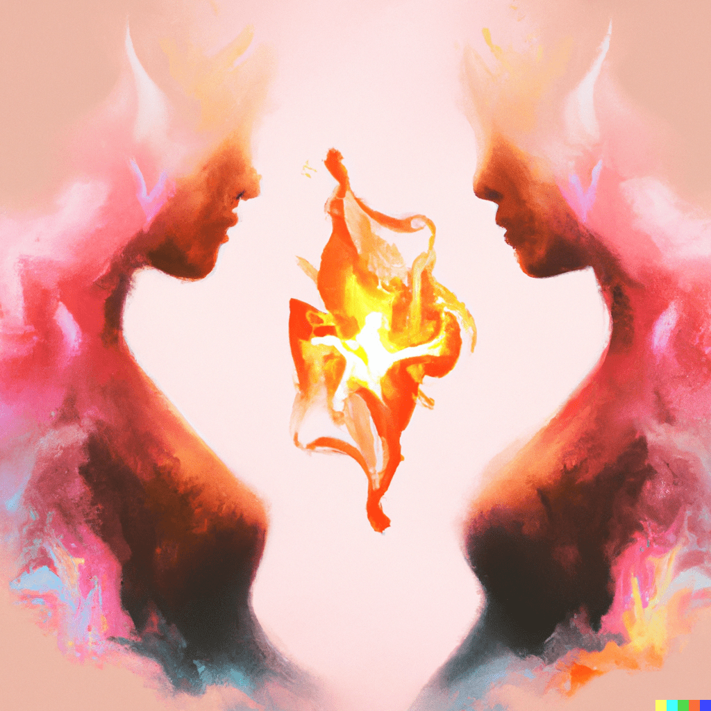 illustration of two female twin flames