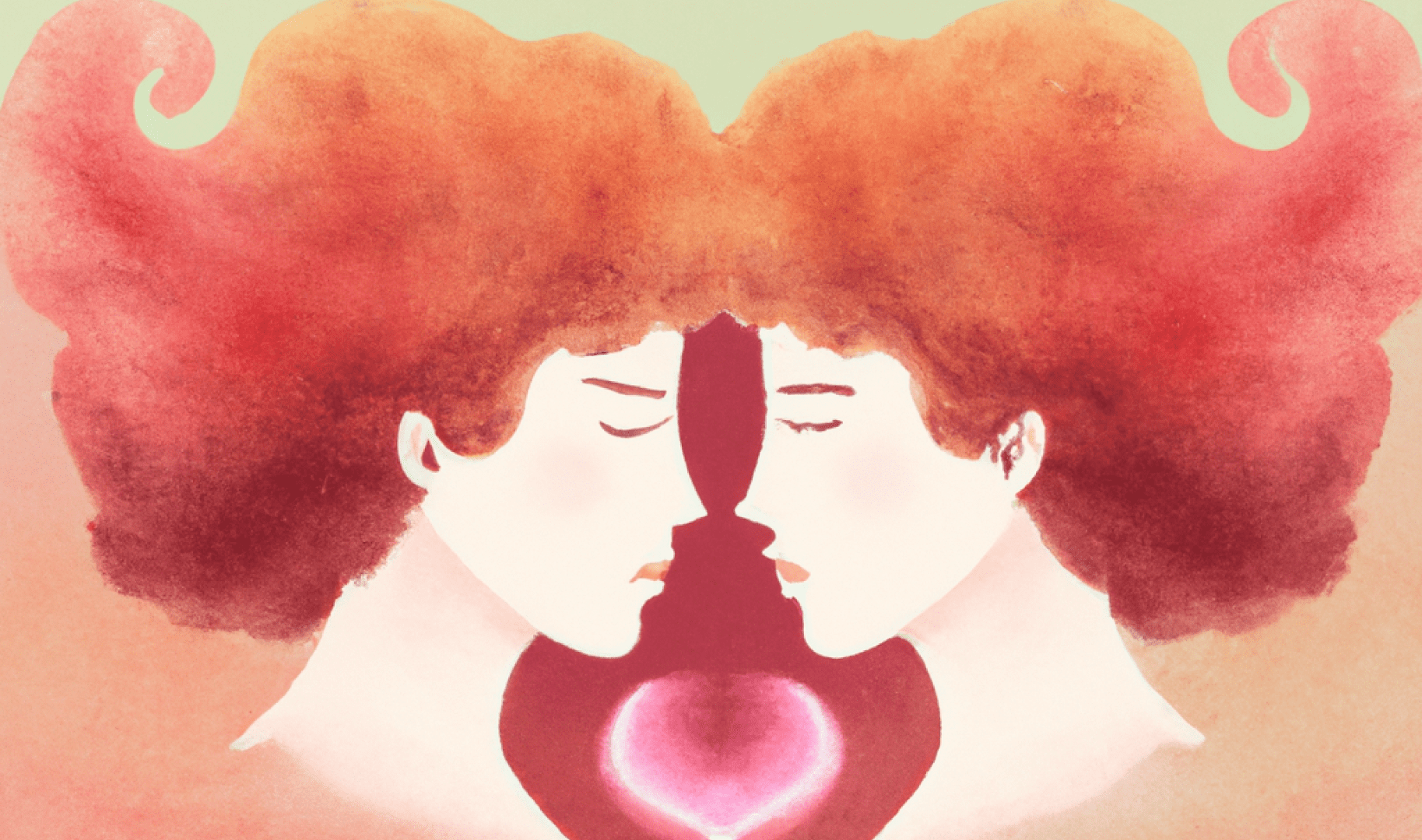 Illustration of two twin flames