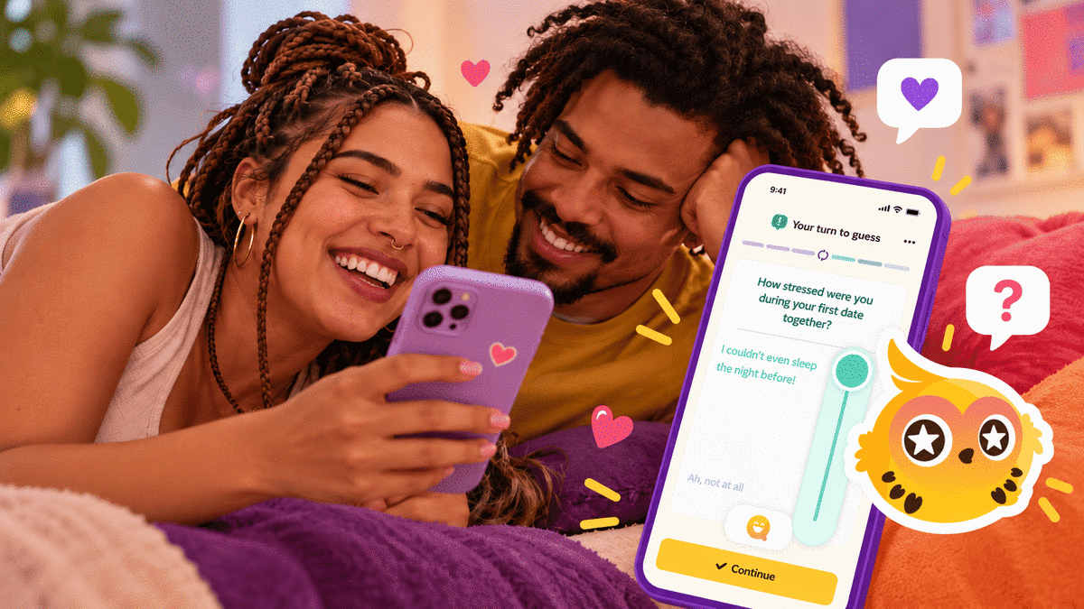 Illustration of the article couple quiz test your complicity with LovBirdz the unique question & response app for couple