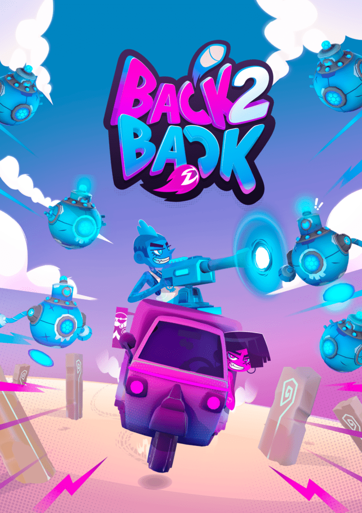 Back2Back couple’s game promotional poster showcasing teamwork and fun.