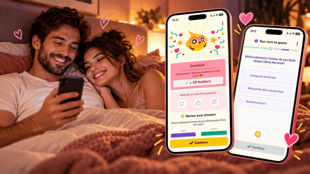 A couple playing the sexy mode of LovBirdz