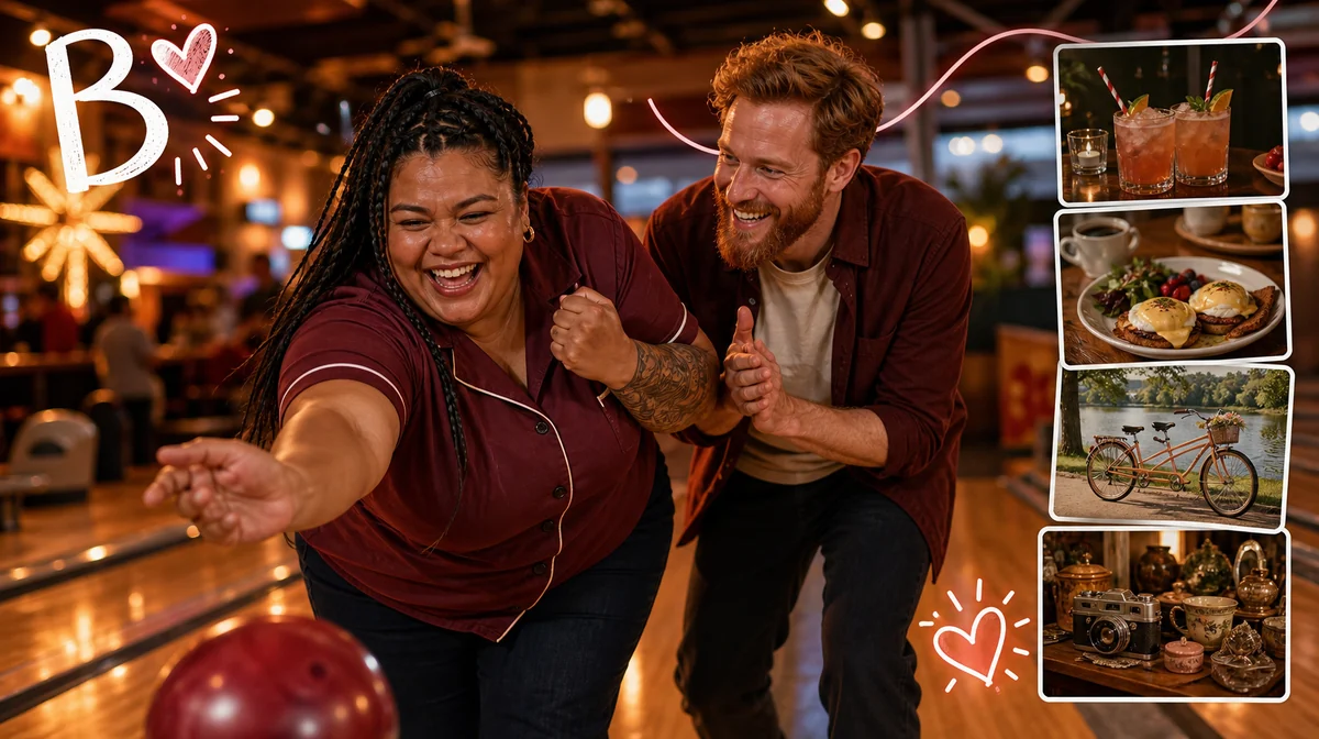 A couple playing bowling