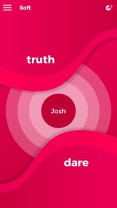 Screenshot of dirty game for couples app, truth or dare