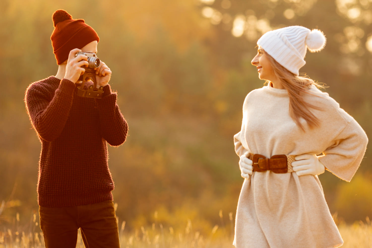 Couple Photoshoot Ideas: 30 Poses & Themes for Stunning Romantic Shots Romantic couple posing outdoors during a photoshoot