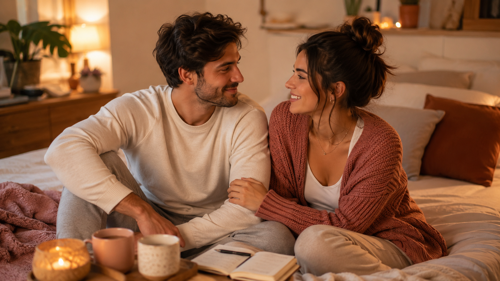 Young couple talking about different types of sexual desire and intimacy