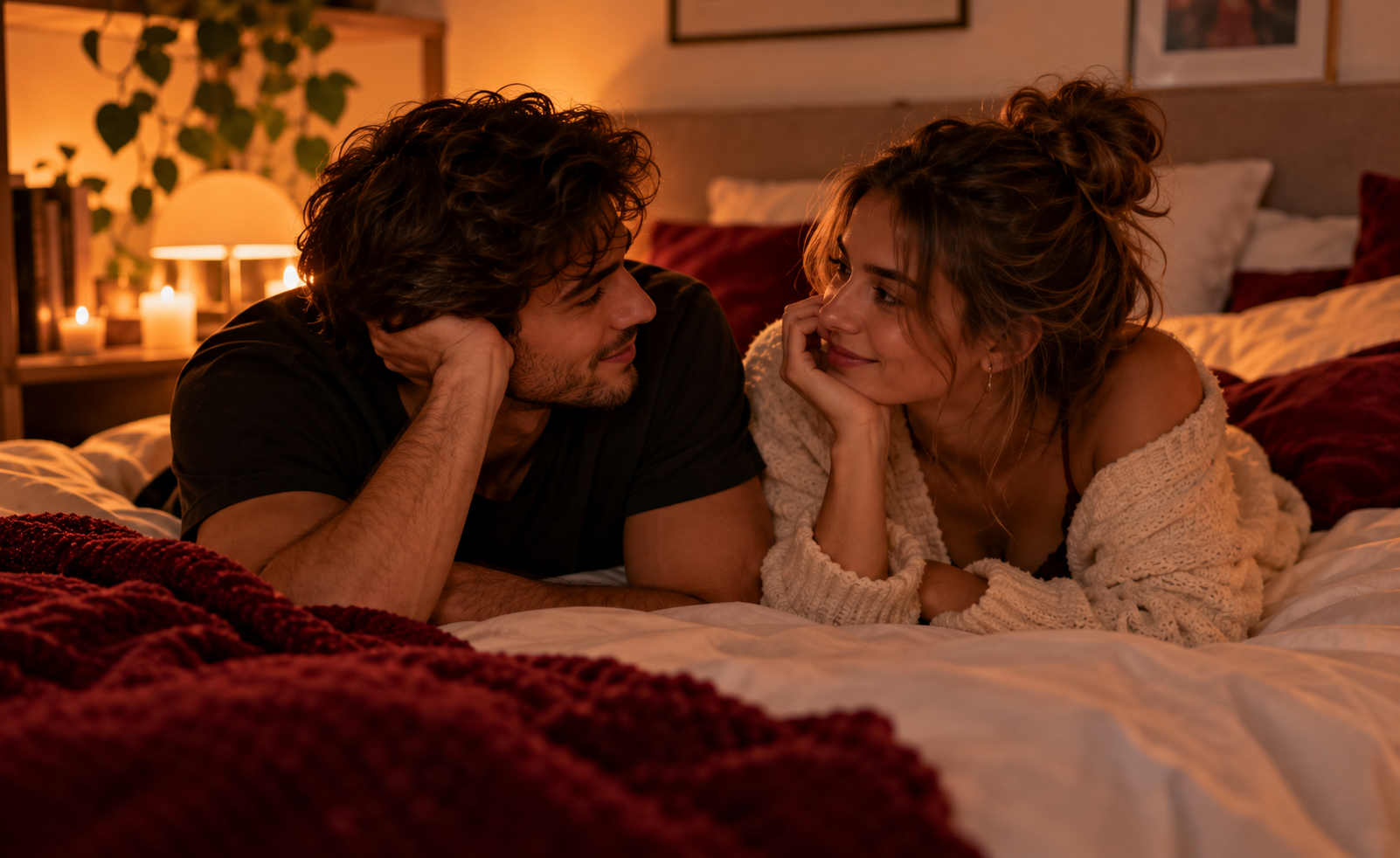 Couple talking openly about their different libido types and sexual desire